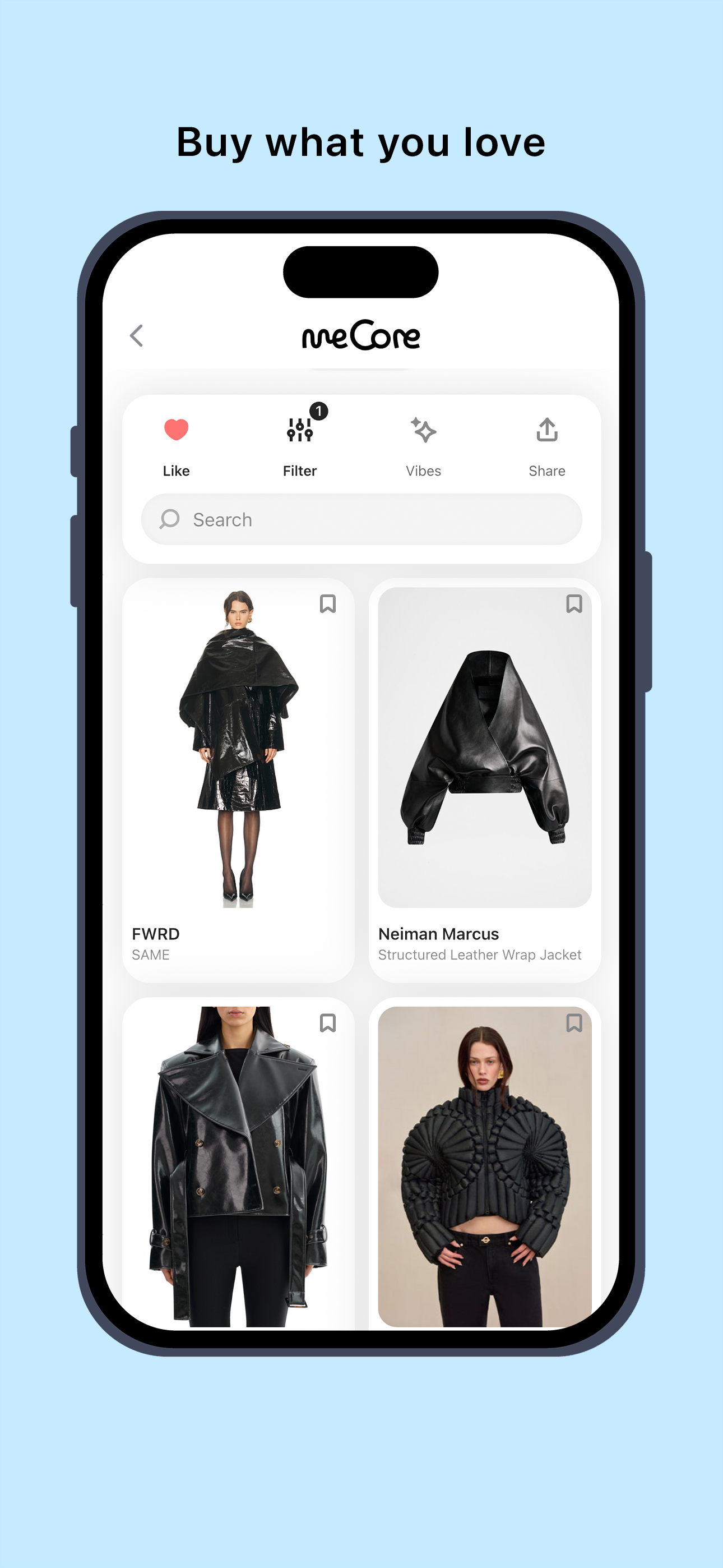 meCore app: Buy what you love